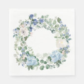 ユーカリとライトブルーのフラワーのコテージコア  スタンダードランチョンナプキン (正面)