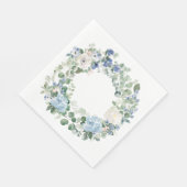 ユーカリとライトブルーのフラワーのコテージコア  スタンダードランチョンナプキン (角)