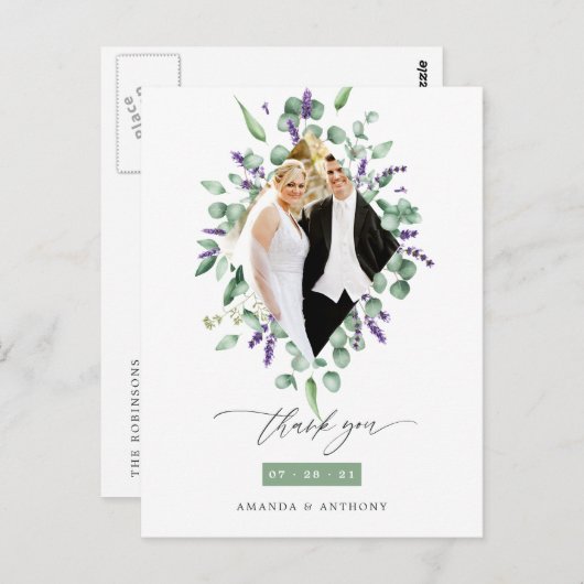 ユーカリとラベンダーの森の感謝 ポストカード (正面/裏面)