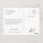 ユーカリとラベンダーウッドランドフォレストありがとう ポストカード (裏面)