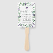 ユーカリとラベンダーグリーン結婚式 プログラム ハンドファン (正面)