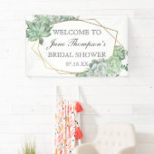 ユーカリと多肉植物のグリーン装飾 フラワーシャワーの背景 横断幕 (インサイチュ)