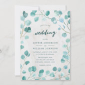 ユーカリと大理石結婚の 招待状 (正面)
