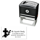 ユーカリと宗教十字架 |差出人住所 セルフインキングスタンプ (インサイチュ)