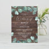 ユーカリと木のグリーンを使ったウェディング招待状 招待状 (スタンド正面)