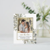 ユーカリと松の結婚式Save the Dateフォト 案内ポストカード (スタンド正面)