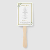 ユーカリと白バラの結婚式プログラム ハンドファン (裏面)