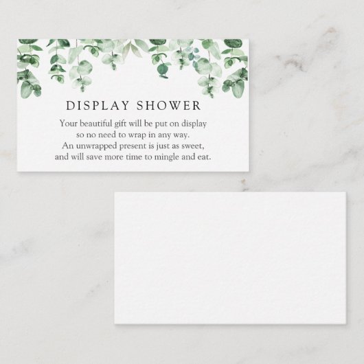 ユーカリと緑のディスプレイシャワー エンクロージャーカード (正面/裏面)
