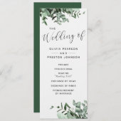 ユーカリと緑の水カラー結婚式 プログラム (正面/裏面)