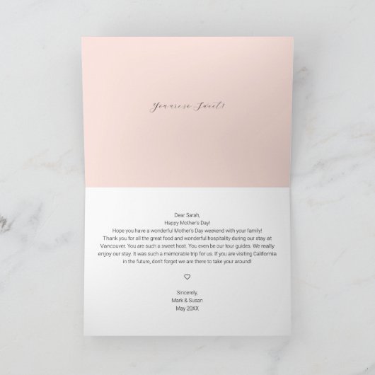 ユーカリと芍薬の母の日のカード カード (内部)