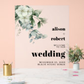 ユーカリと花は霜で覆結婚われた歓迎 アクリルサイン (ウェディング)