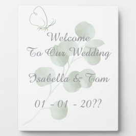 ユーカリと蝶のボタニカル結婚式 フォトプラーク