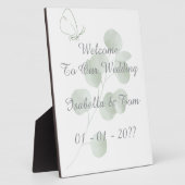 ユーカリと蝶のボタニカル結婚式 フォトプラーク (側面)