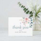 ユーカリと赤面ピンクフラワーバプテスマ サンキューカード (スタンド正面)