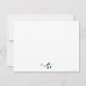 ユーカリと赤面ピンクフラワーバプテスマ サンキューカード (裏面)