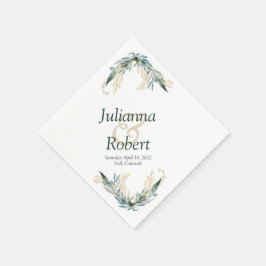 ユーカリと金ゴールドナプキン スタンダードカクテルナプキン