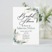 ユーカリと金ゴールド招待 招待状 (スタンド正面)