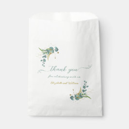 ユーカリと金ゴールド結婚の感謝 フェイバーバッグ