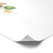 ユーカリと金ゴールド結婚グリーンの歓迎サイン ポスター (角)