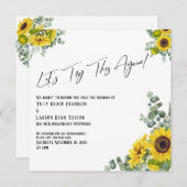 ユーカリのひまわり　もう一度試してみましょうカード 招待状 (正面/裏面)