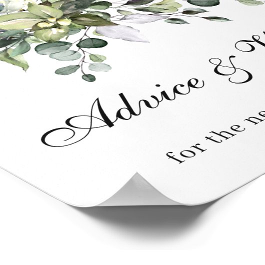 ユーカリのアドバイスと願い ウェディングポスターサイン ポスター (角)