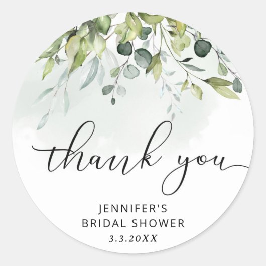 ユーカリのウェディングシャワーギフト ラウンドシール (正面)