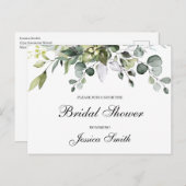 ユーカリのウェディングシャワー招待状ポストカード ポストカード (正面/裏面)