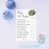 ユーカリのオーバーまたは下ブライダルシャワーゲームカード チラシ (シングル)