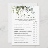 ユーカリのオーバー・オア・アンダー ブライダルシャワー ゲーム カード (正面)