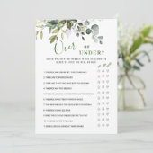 ユーカリのオーバー・オア・アンダー ブライダルシャワー ゲーム カード (スタンド正面)