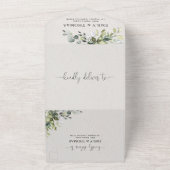 ユーカリのオールインワン ウェディング インビテーション (外側)