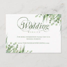 ユーカリのカリグラフィーがエレガントな結婚式招待状サイト エンクロージャーカード