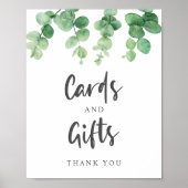 ユーカリのカードとギフト結婚ズのシックな植物学 ポスター (正面)