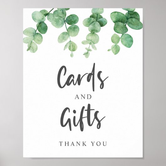 ユーカリのカードとギフト結婚ズのシックな植物学 ポスター (正面)