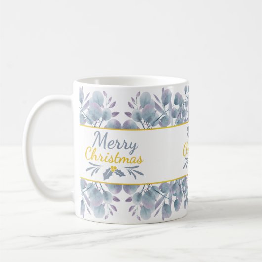 ユーカリのクリスマス コーヒーマグカップ (左)