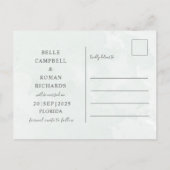 ユーカリのグリーセージRusticなSave the Date ポストカード (裏面)