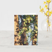 ユーカリのグリーティングカードが日に照らされてこぼれ落ちること カード (黄色い花)