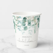 ユーカリのグリーンがおしゃれなブライダルシャワー 紙コップ (裏面)