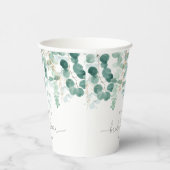 ユーカリのグリーンがおしゃれなブライダルシャワー 紙コップ (右)