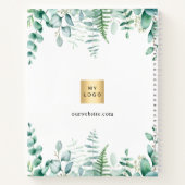 ユーカリのグリーンがエレガントなビジネスロゴ ノートブック (裏面)