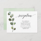 ユーカリのグリーンがシンプルでエレガントな受付 エンクロージャーカード (正面/裏面)