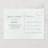 ユーカリのグリーンが可愛いRustic Wedding SAVE THE DATE ポストカード (裏面)