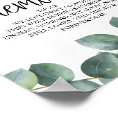 ユーカリのグリーンが哀悼のメモリアルサイン ポスター (角)