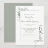 ユーカリのグリーンが彩るリハーサルディナー 招待状 (正面/裏面)