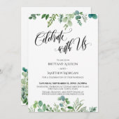 ユーカリのグリーンでお祝いしよう レセプション 招待状 (正面/裏面)