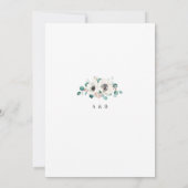 ユーカリのグリーンとアネモネの花をフィーチャーした、ラスティックなウェディングフラワー 招待状 (裏面)