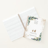 ユーカリのグリーンと白のビジネスロゴ ノートブック (内部)