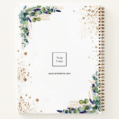 ユーカリのグリーンと白のビジネスロゴ ノートブック (裏面)