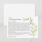 ユーカリのグリーンの葉のハニームーンメッセージカード エンクロージャーカード (正面/裏面)