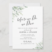 ユーカリのグリーンを使ったリハーサルディナーの前に 招待状 (正面)